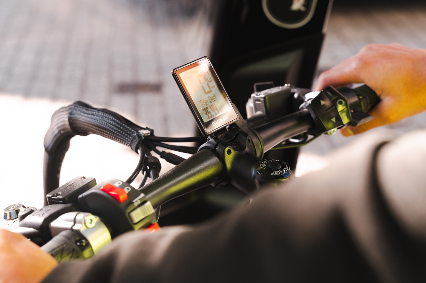 Rider operating eav cargo bike