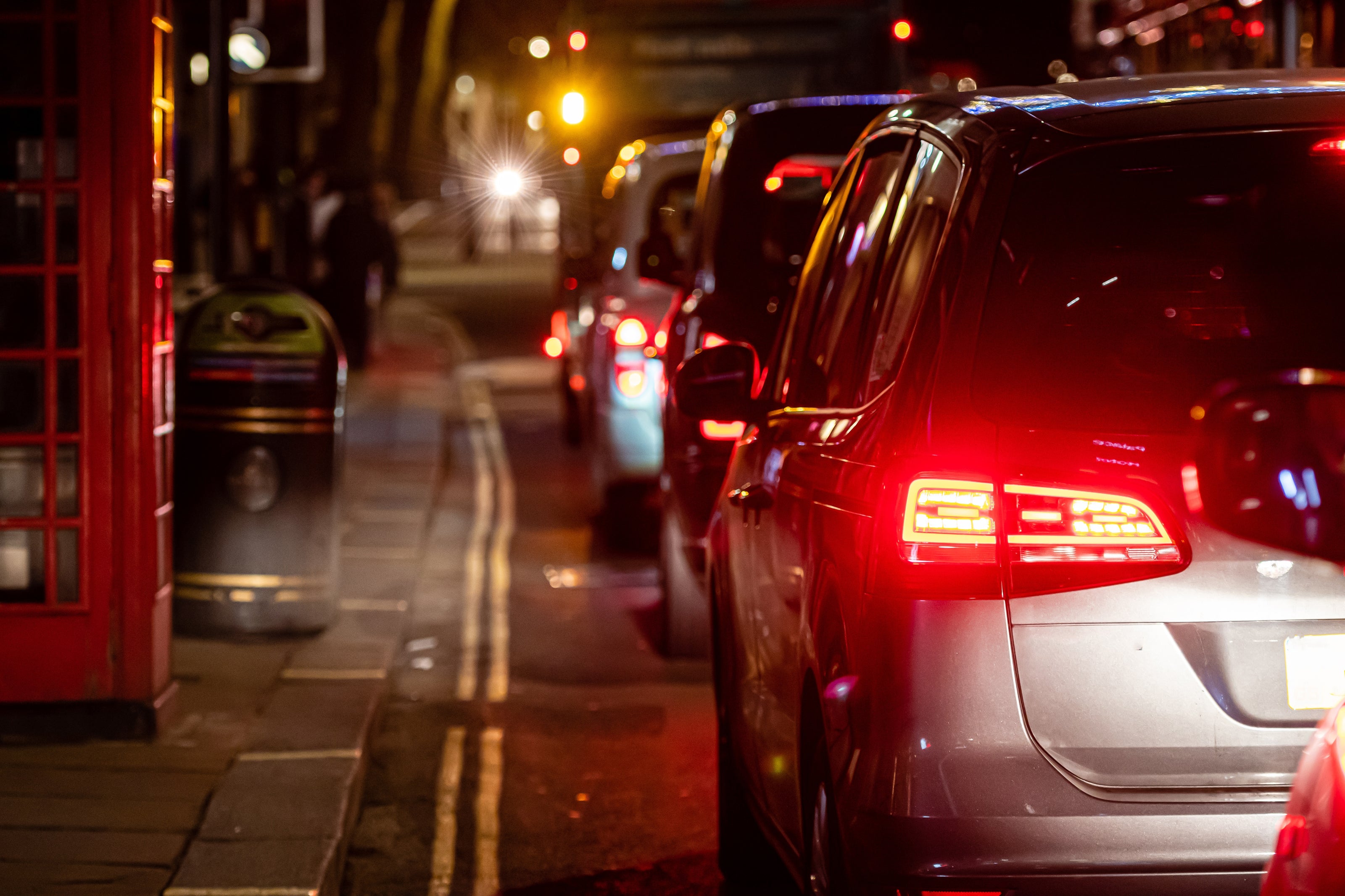 busy traffic in a congested street in london